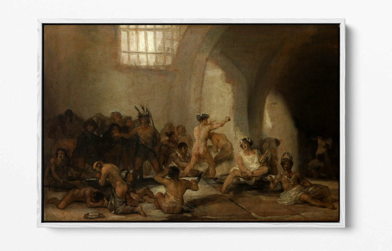 Float Effect Canvas Art – Francisco Goya Madhouse Print on Custom MDF Frame