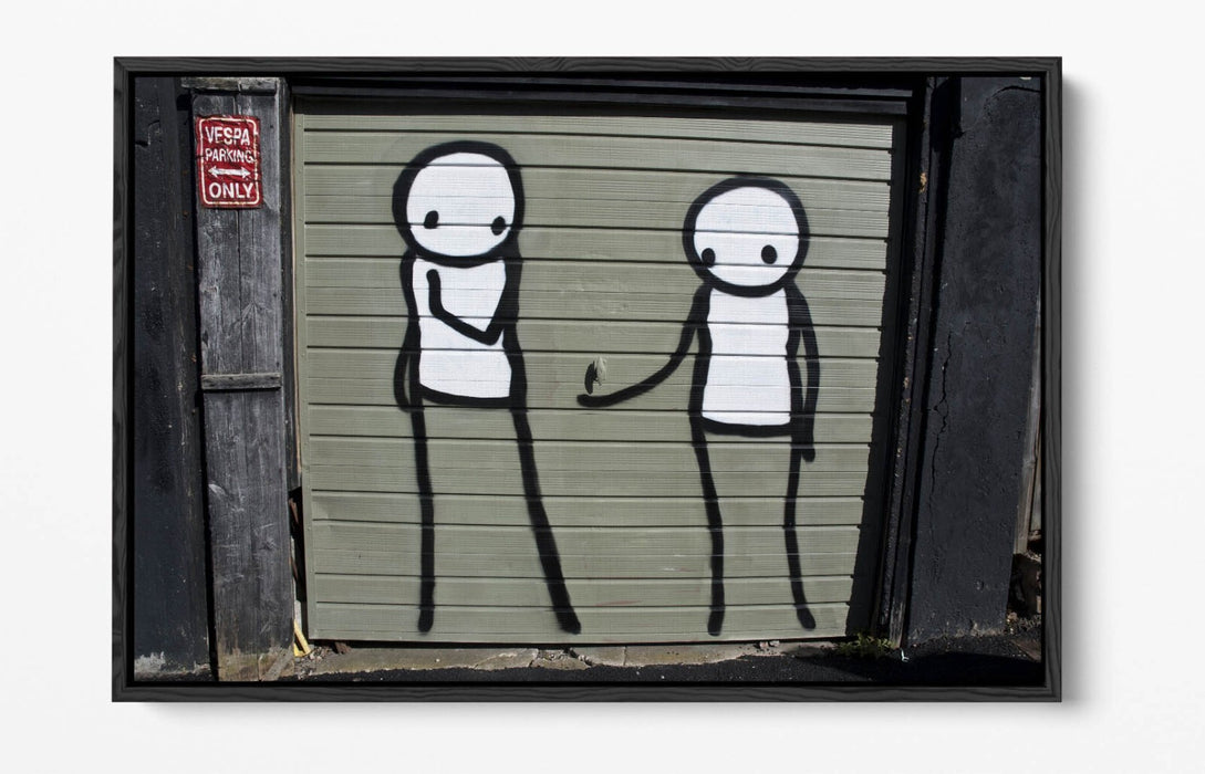 Graffiti Canvas Art – Funny Stick Men Artwork on Vibrant Float Effect Canvas Print