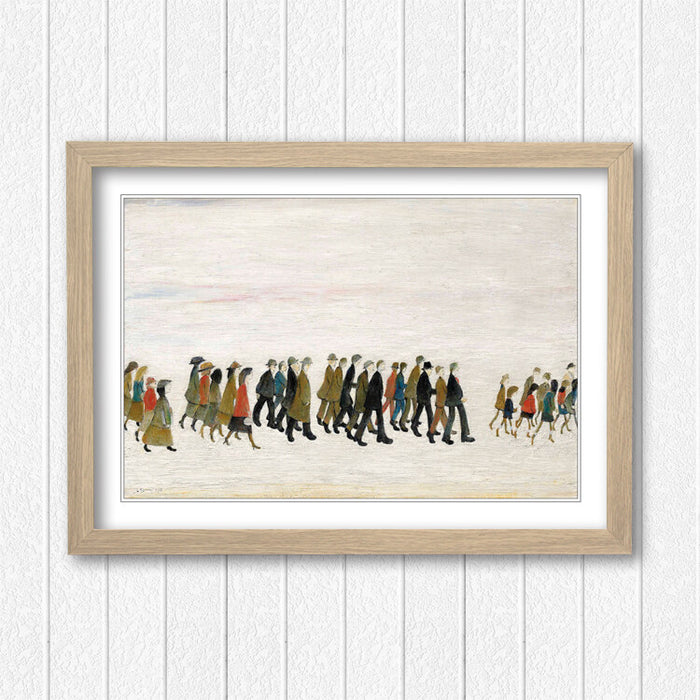 A Procession of People FRAMED WALL ART PRINT PAINTING Artwork LS Lowry Style