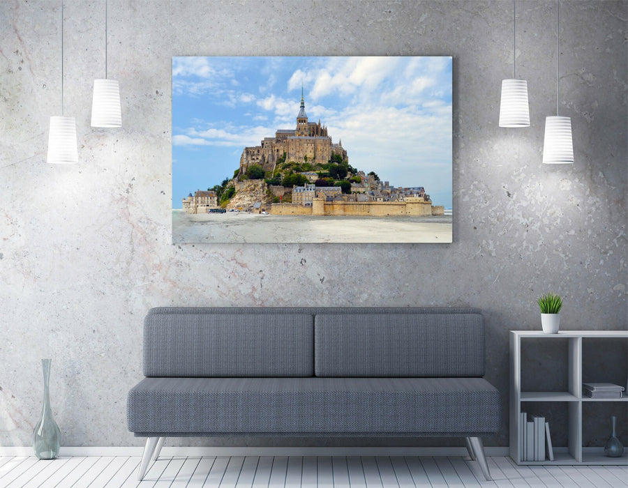Canvas Wall Art - Mont Saint Michel France Print | 30mm Deep Frame, Handmade Artwork