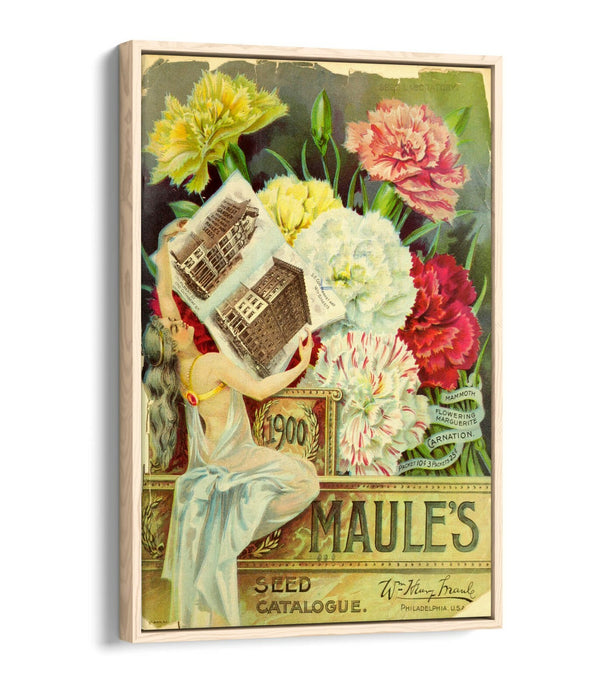 QUIRKY VINTAGE FLOWERS ADVERTISEMENT POSTER -FLOAT EFFECT CANVAS WALL ART PRINT