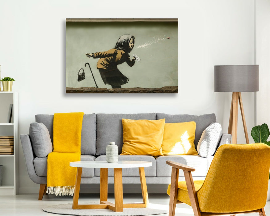 BANKSY ACHOO SNEEZE CANVAS STREET WALL ART GRAFFITI PRINT ARTWORK -  NEW