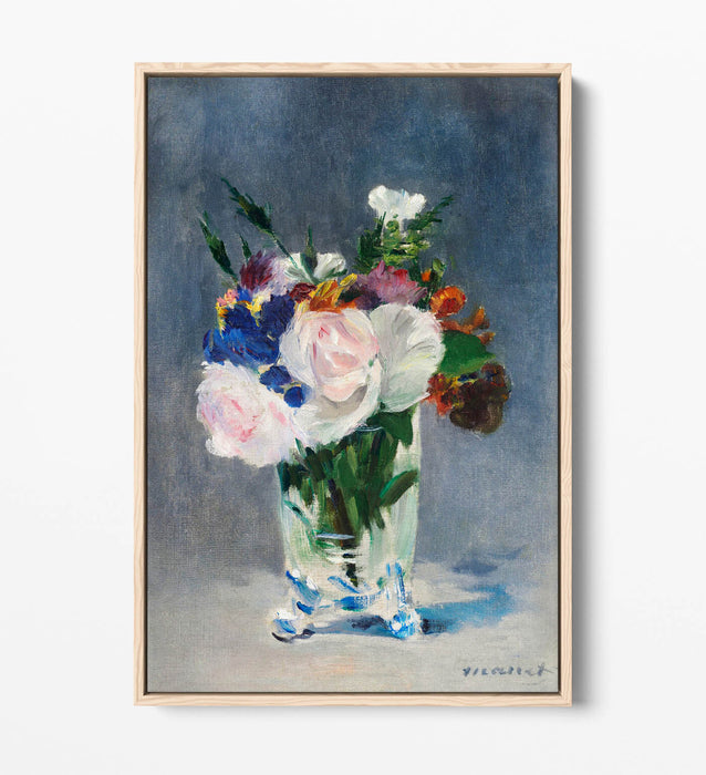 Float Effect Canvas Art | Edouard Manet Crystal Vase Artwork on MDF Frame