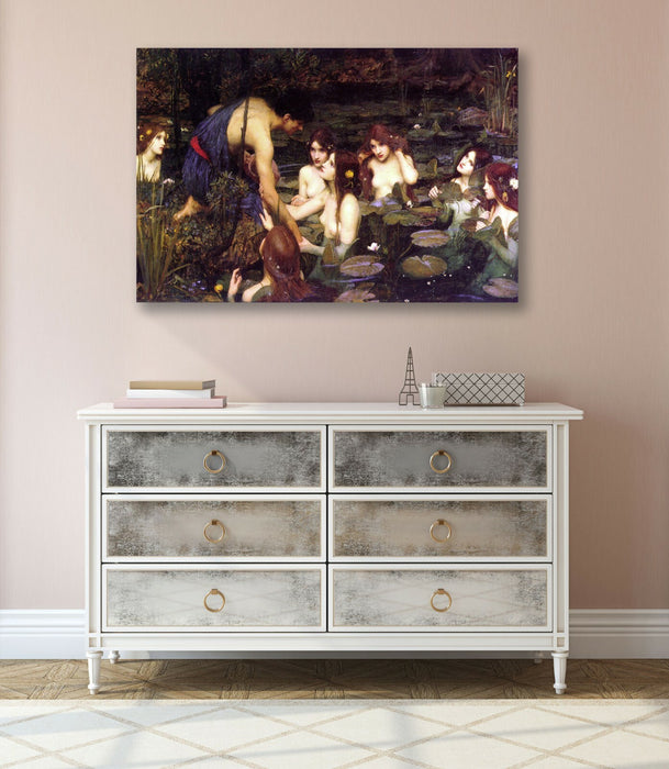 CANVAS WALL ART ARTWORK FRAMED PRINT John William Waterhouse Hylas and the Nymph