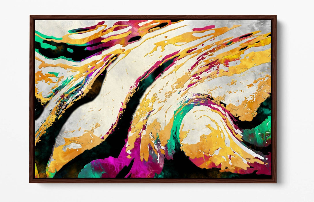 Canvas Wall Art - Multi Colour Abstract Bedroom Print | Float Effect Frame