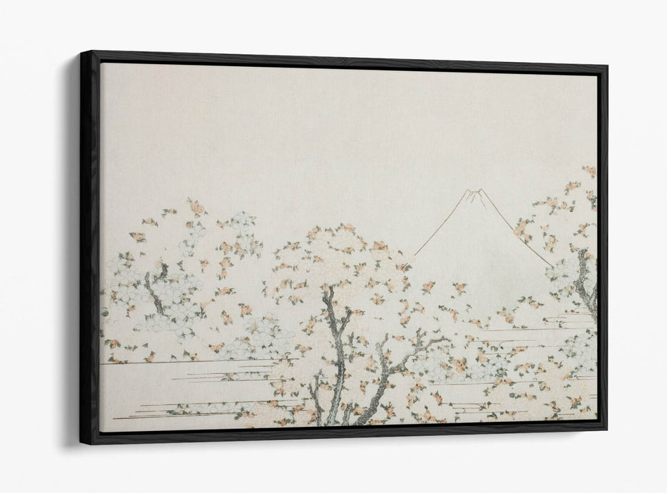 Float Effect Canvas Art – Mount Fuji Artwork With Japanese Cherry Trees Print | Handmade UK Canvas