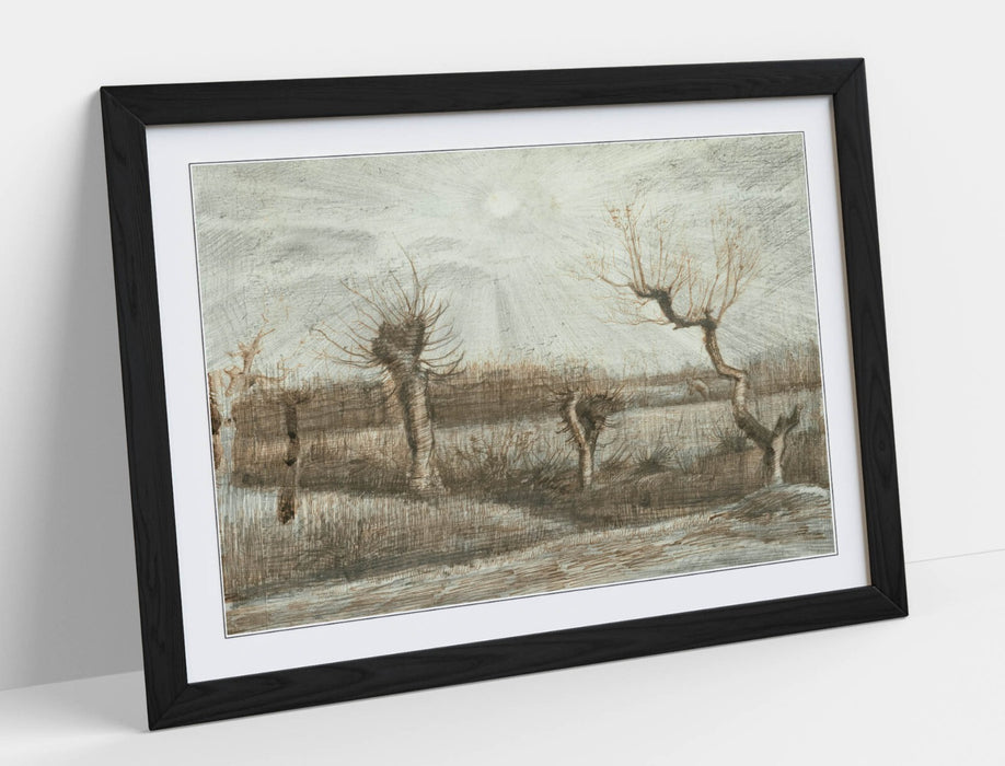 Van Gogh Wall Art – Framed Art Print with Woodgrain Frame, Museum Quality Poster