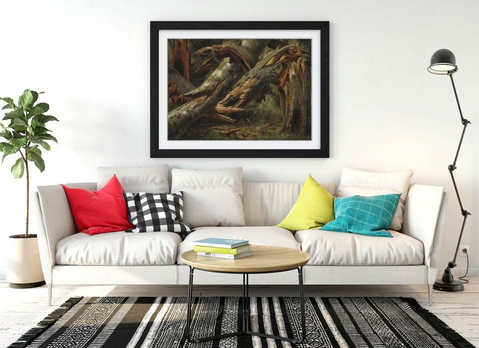 Framed Wall Art - Alexandre Calame Fallen Tree Painting | Handmade UK Frame