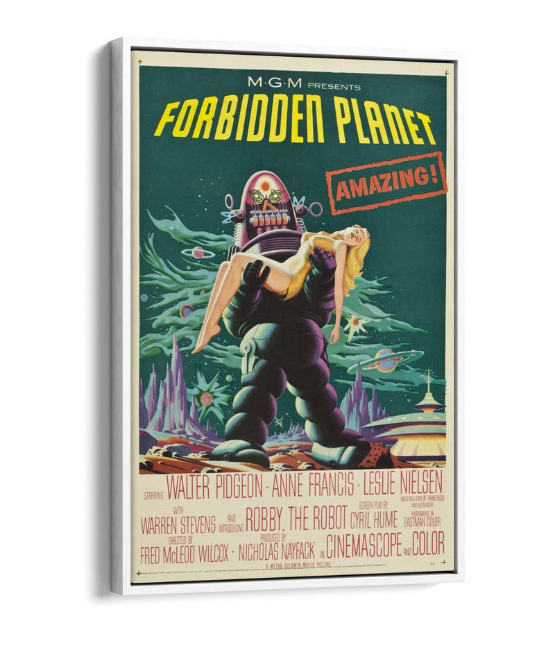 Forbidden Planet Poster - Vintage Sci Fi Wall Art | Float Effect Canvas Print