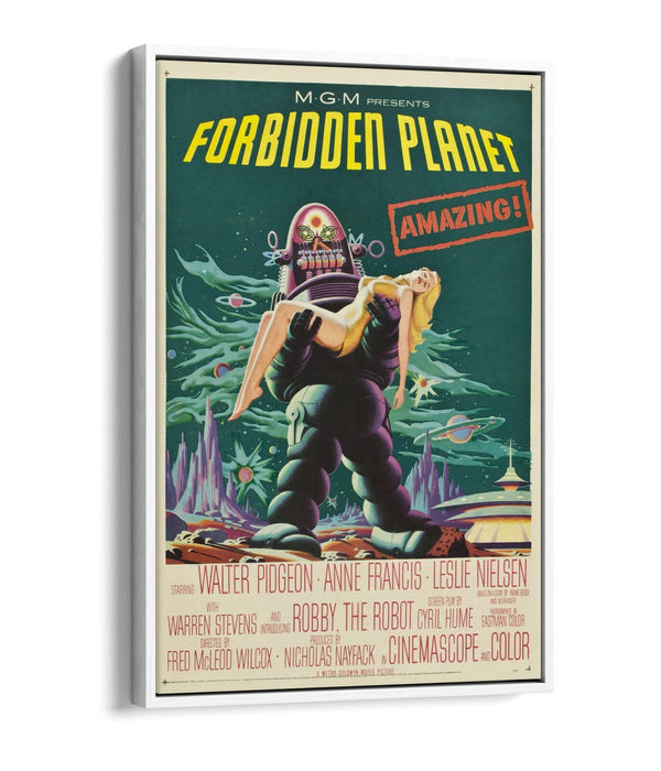 Forbidden Planet Poster - Vintage Sci Fi Wall Art | Float Effect Canvas Print