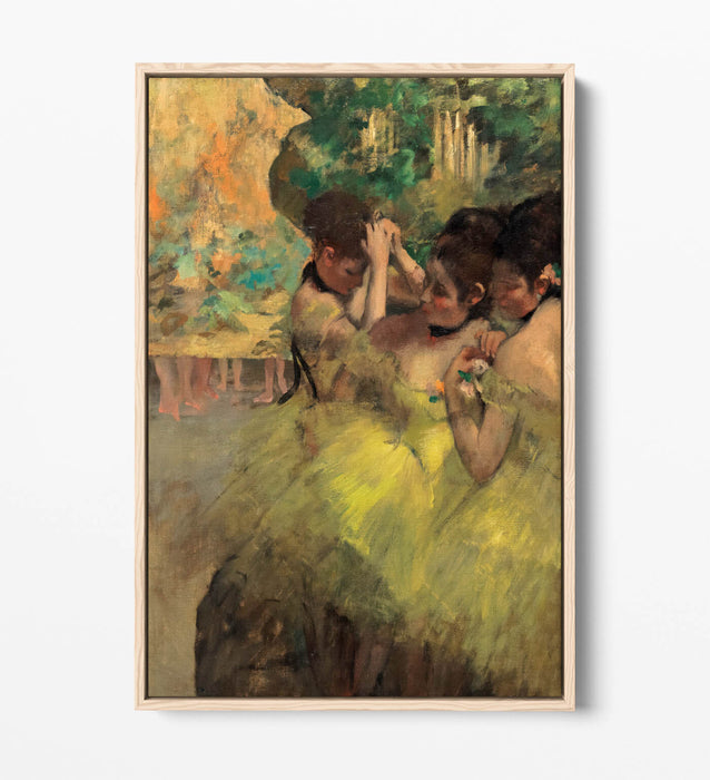 EDGAR DEGAS, YELLOW DANCERS -FLOAT EFFECT CANVAS WALL ART PRINT