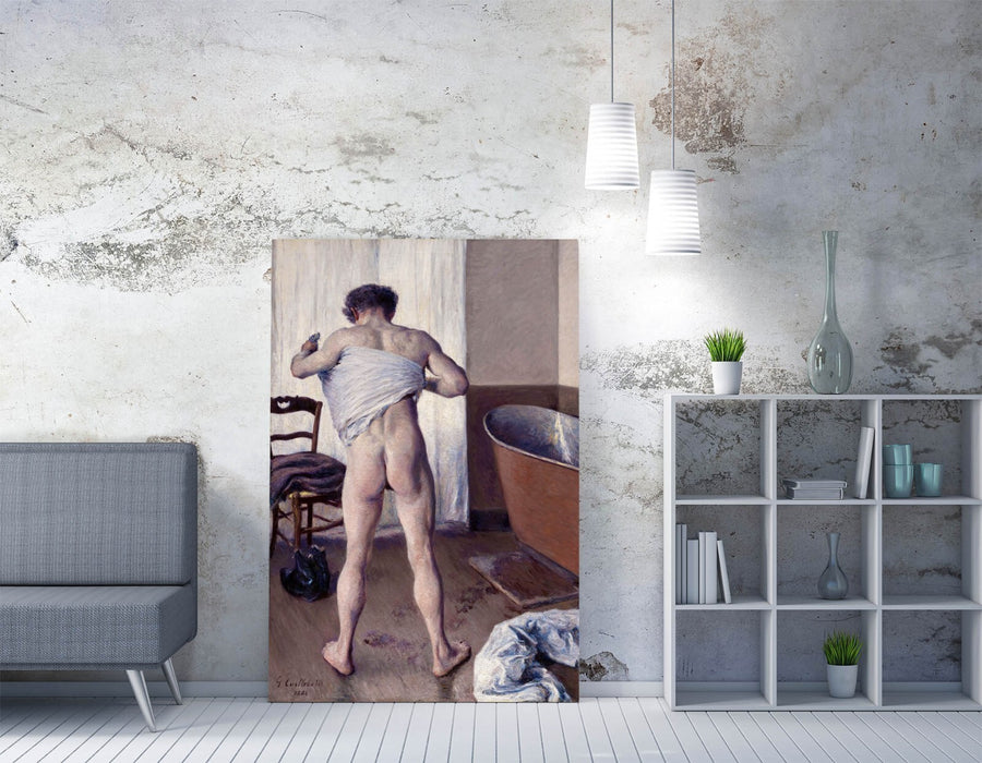 Canvas Wall Art - Gustave Caillebotte Man At His Bath Handmade Print On Archival Grade Canvas