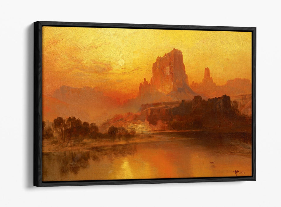 THOMAS MORAN, THE GOLDEN HOUR -FLOAT EFFECT CANVAS WALL ART PIC PRINT