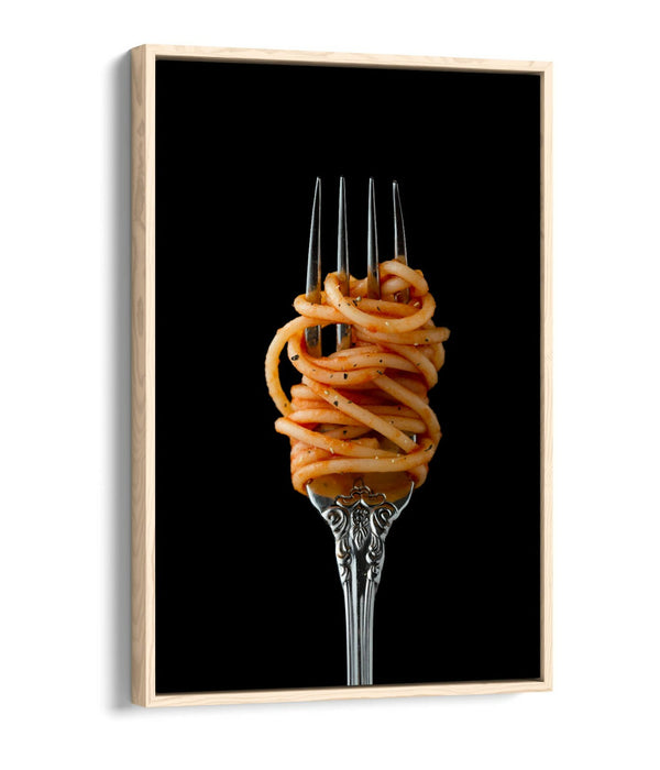 Canvas Wall Art - Spaghetti Fork Cooking Kitchen Print | Float Effect Canvas