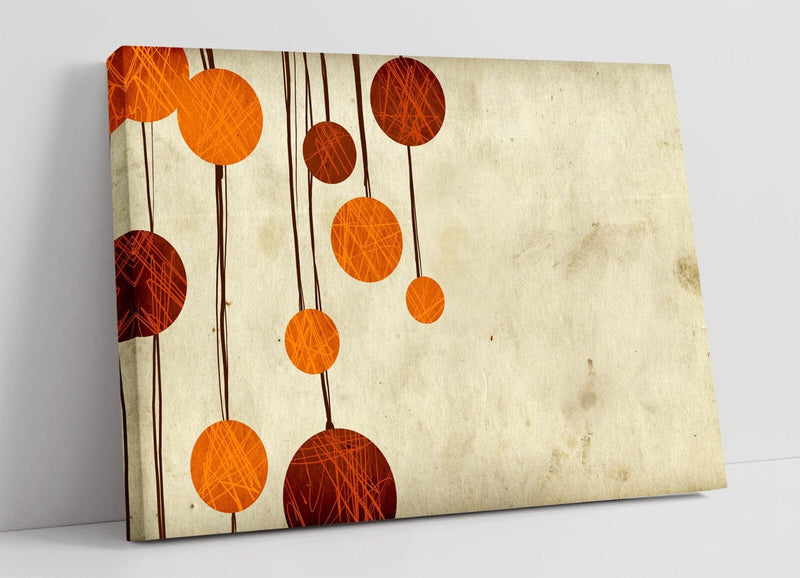Abstract Canvas Wall Art - Framed Canvas Print With Red Orange Artwork, Ready To Hang