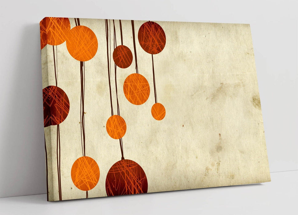 Abstract Canvas Wall Art - Framed Canvas Print With Red Orange Artwork, Ready To Hang