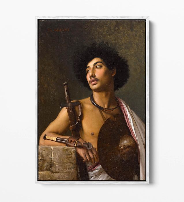 JEAN-LEON GEROME, A BISCHARI WARRIOR -FLOAT EFFECT CANVAS WALL ART PRINT
