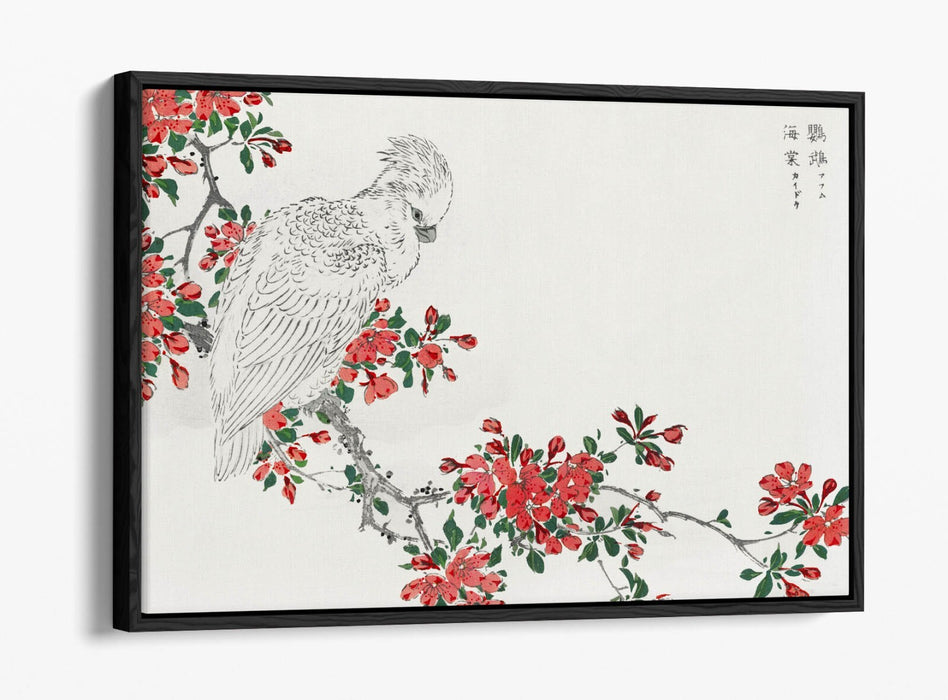 Float Effect Canvas Art - Parrot & Pyrus Spectabilis on Handmade MDF Frame