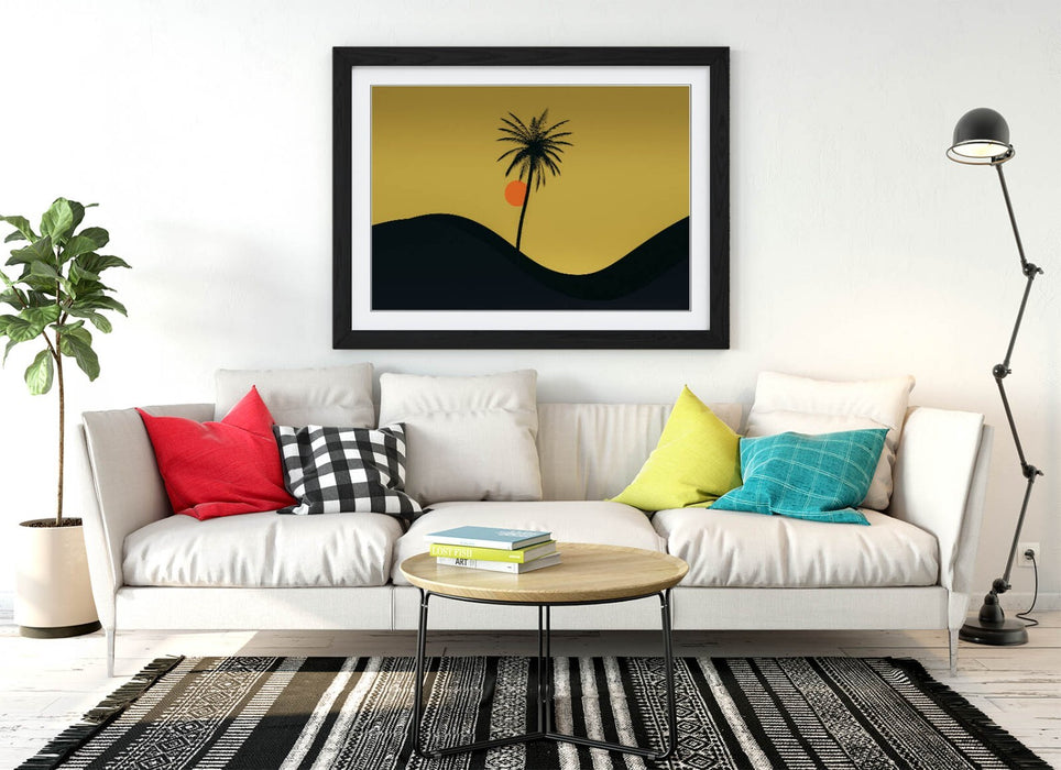 Palm Tree Wall Art - Framed Poster Print | Desert Home Decor | UK Handmade Frame