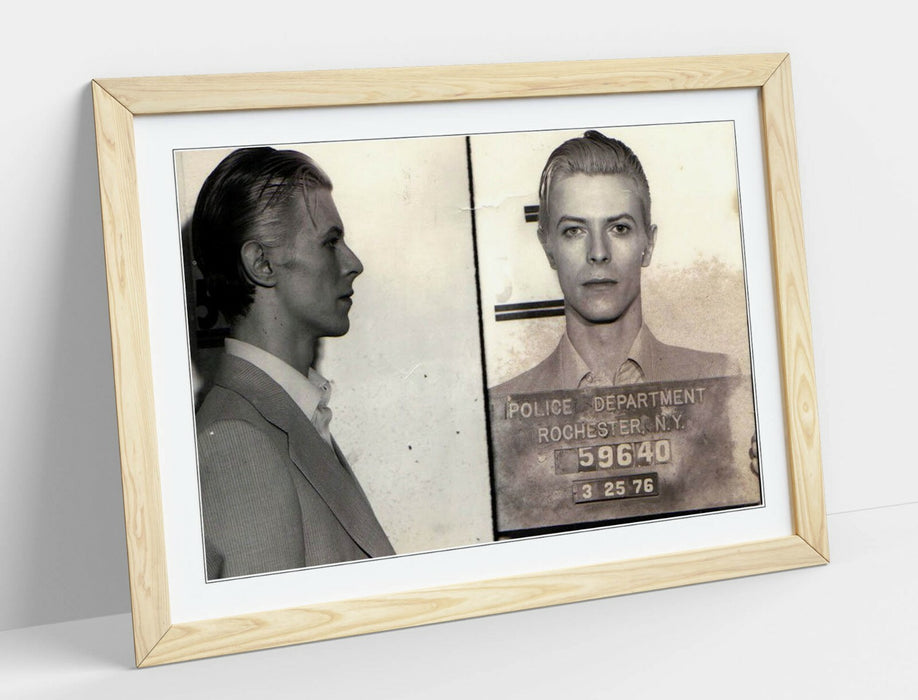DAVID BOWIE MUGSHOT 2 -ART FRAMED POSTER PICTURE PRINT ARTWORK- BLACK & WHITE