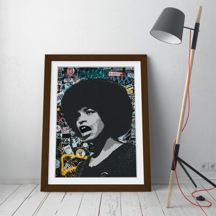 ANGELA DAVIS ACTIVIST GRAFFITI -ART FRAMED POSTER PICTURE PRINT ARTWORK BANKSY
