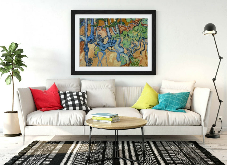 VINCENT VAN GOGH "TREE ROOTS" -FRAMED WALL ART PICTURE PRINT- FAMOUS PAINTING