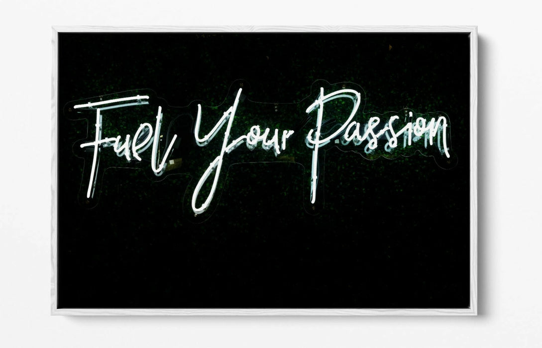 Blue Neon Canvas Art - Float Effect Canvas Wall Decor with Premium Varnish Finish