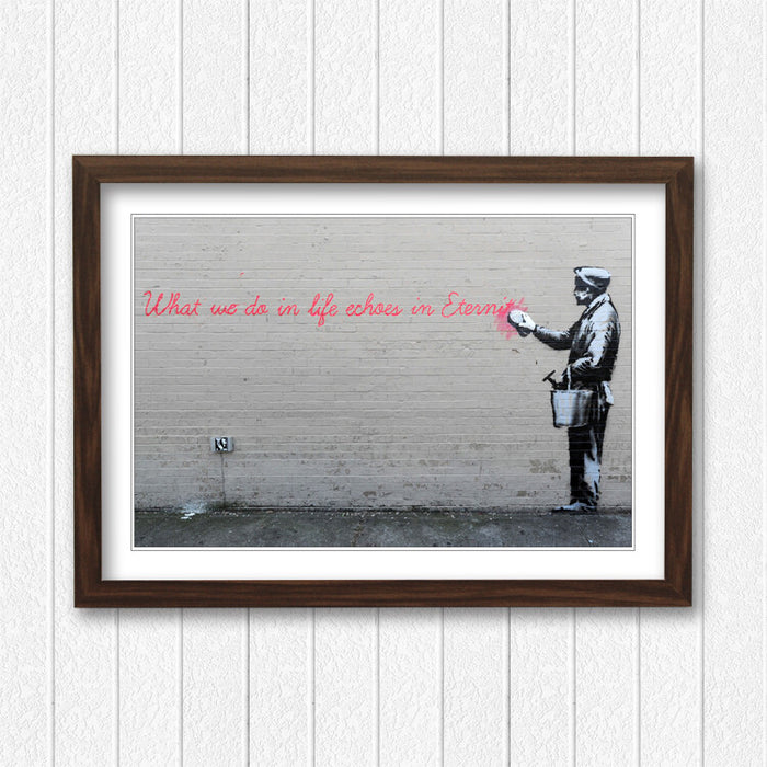 Banksy Framed Poster – Urban Street Poster With Handmade UK Frame & Archival Ink Print