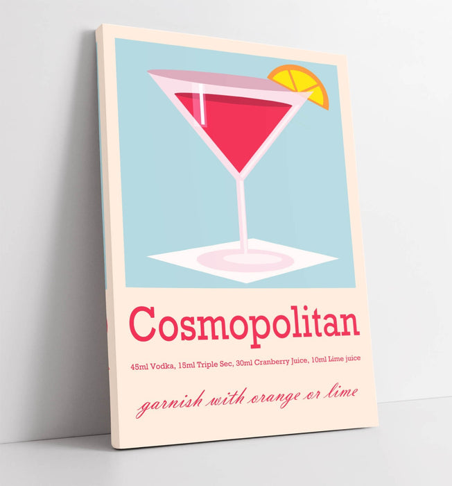 Cosmopolitan Cocktail Poster - Handmade Canvas Wall Art UK | Premium Varnish Finish