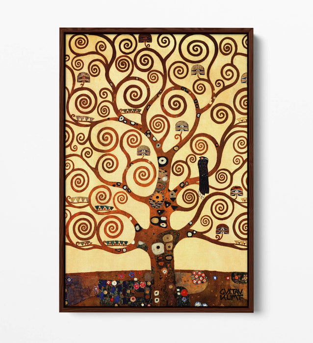 GUSTAV KLIMT TREE OF LIFE STOCLET -FLOAT EFFECT CANVAS WALL ART PIC PRINT- GOLD