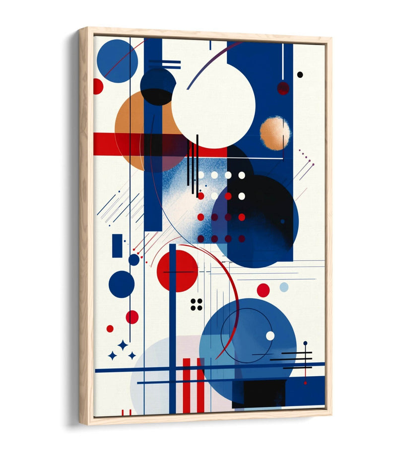 Canvas Art Print – Blue Red Abstract Wall Art With Float Effect Frame
