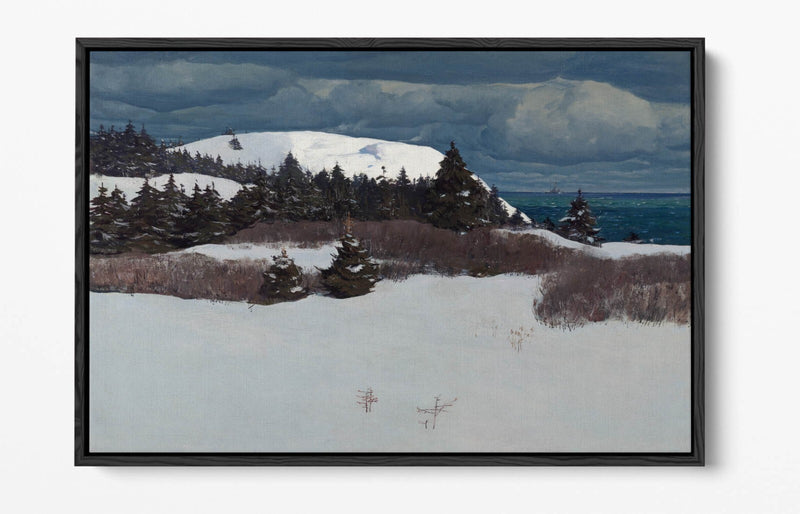 Float Effect Canvas Art – Maine Coast Print on Handmade MDF Frame, Ready to Hang
