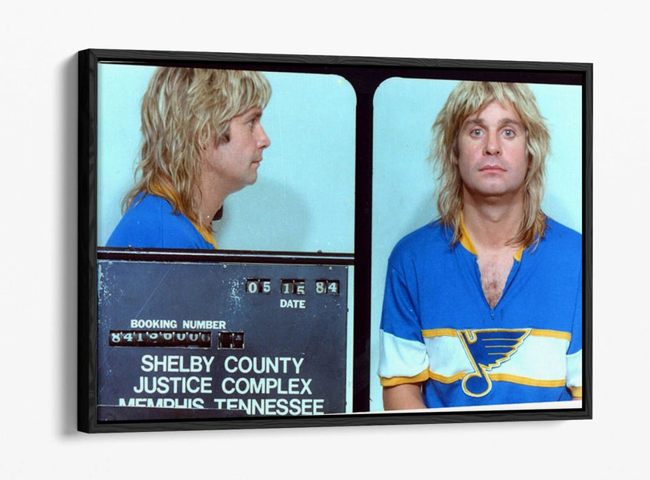 OZZY OSBOURNE MUGSHOT 1 -FLOAT EFFECT CANVAS WALL ART PIC PRINT- CYAN