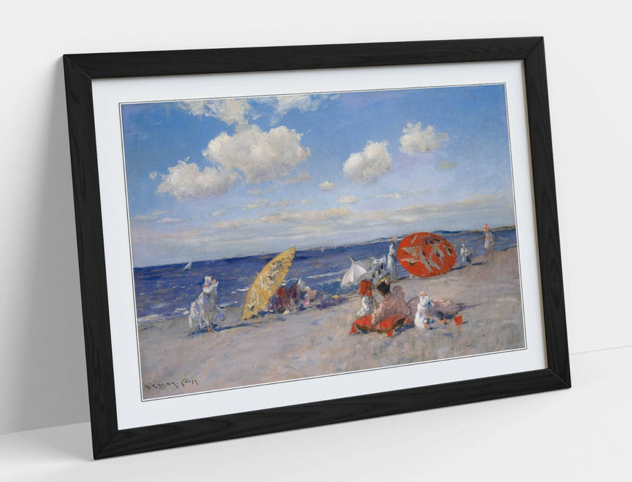 Framed Art Print – Handmade Seaside Artwork With Woodgrain Frame Finish