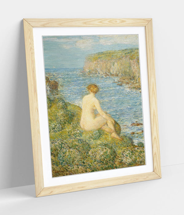 Framed Wall Art - 'Childe Hassam, Nymph And Sea' Print On Matte Paper