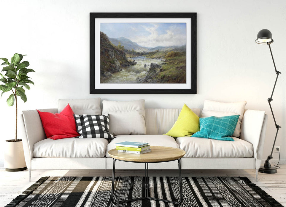 Framed Wall Art - Alfred De Breanski Falls Of The Tay Print | Handmade UK Wood Grain Frame