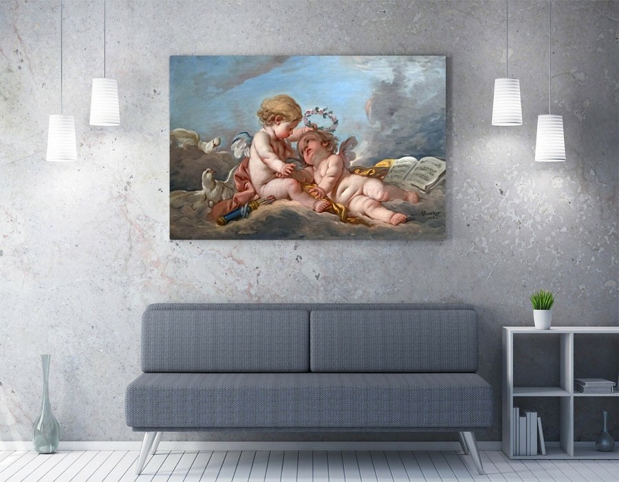 Canvas Wall Art – Francois Boucher Composition Aux Putti Print on Archival Grade Canvas Art Print