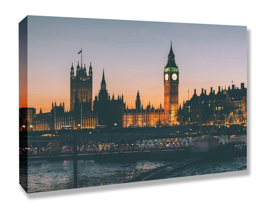 Canvas Wall Art - London Big Ben Skyline Print | Handmade UK Premium Canvas