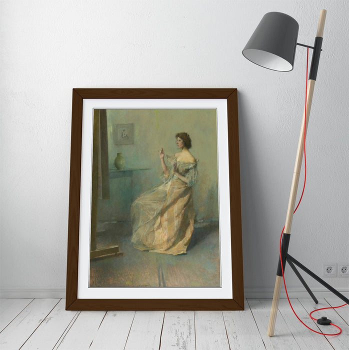 Framed Wall Art - Thomas Wilmer Dewing The Necklace Painting | Handmade UK Print