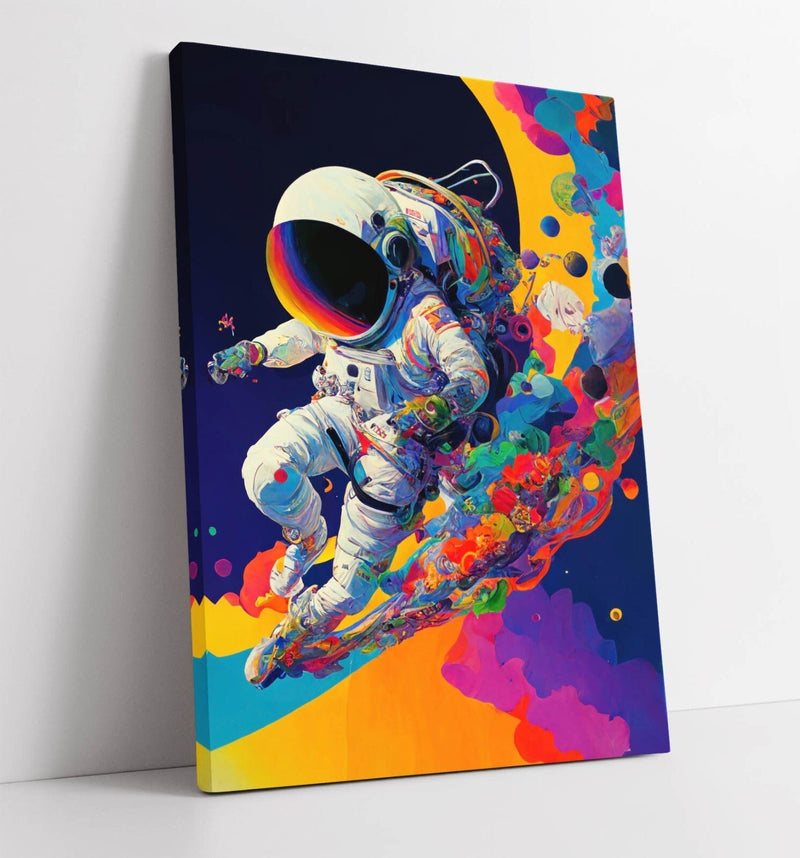 Astronaut Canvas Art - Multicolour Abstract Space Wall Decor | Ready To Hang