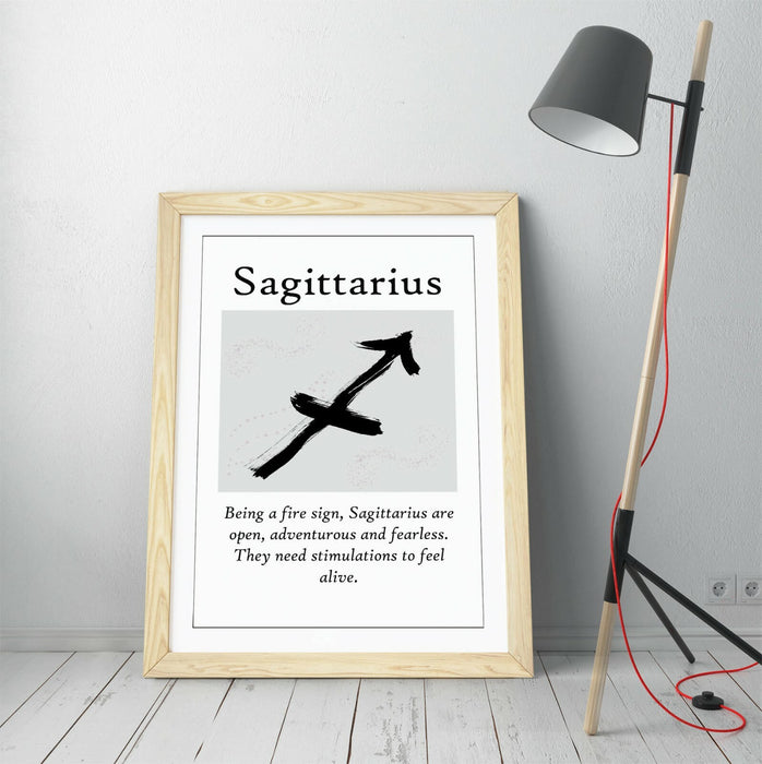 SAGITTARIUS STAR ZODIAC ASTOLOGY QUOTE SLOGAN -FRAMED WALL ART PICTURE PRINT