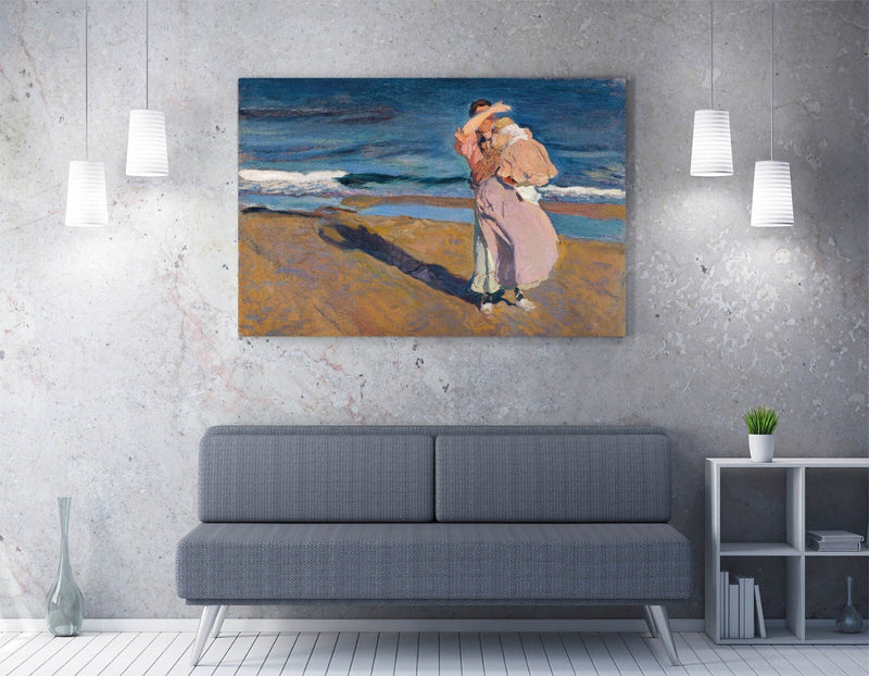 Canvas Wall Art - Joaquin Sorolla Fisherwoman With Her Son | Vibrant Handmade Print
