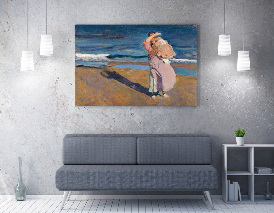 JOAQUIN SOROLLA, FISHERWOMAN WITH HER SON -CANVAS WALL ARTWORK PIC PRINT