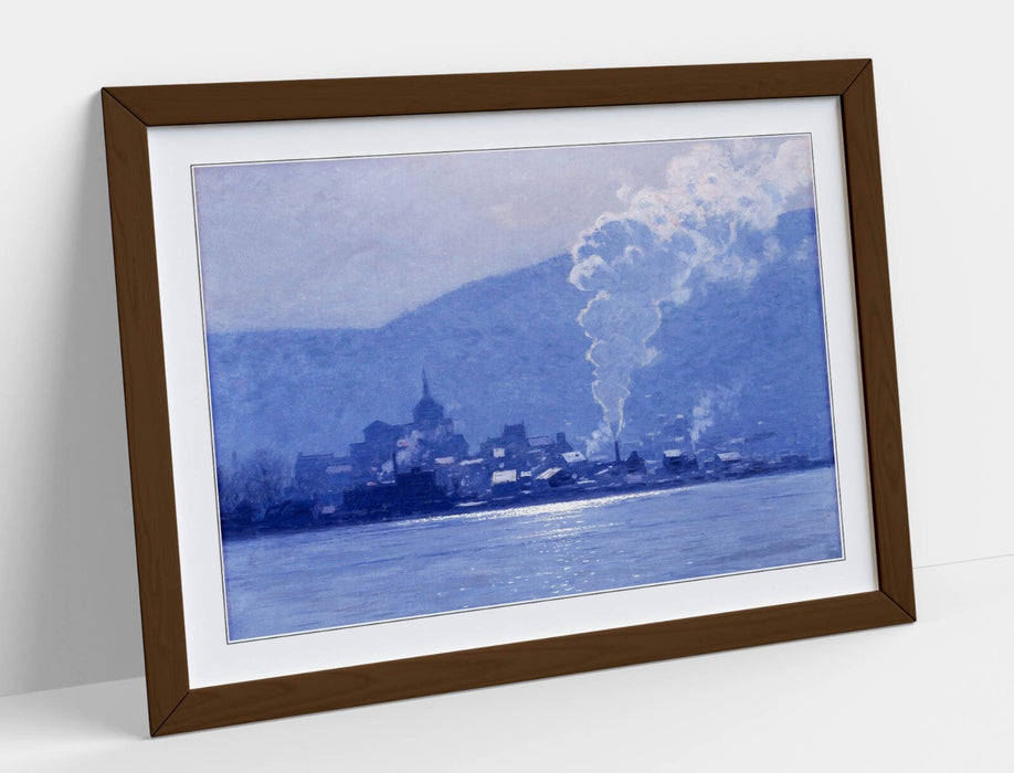 Framed Wall Art - L. Birge Harrison Steam Train Painting | Matte Finish Print