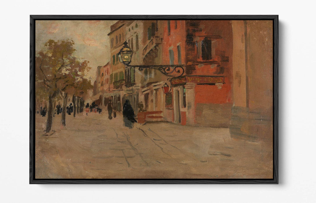 FRITS THAULOW, STREET IN VENICE -FLOAT EFFECT CANVAS WALL ART PIC PRINT