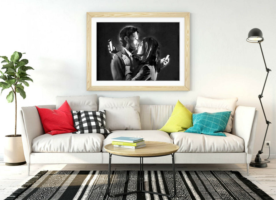 MOBILE LOVERS -FRAMED POSTER WALL ART PRINT ARTWORK- LANDSCAPE