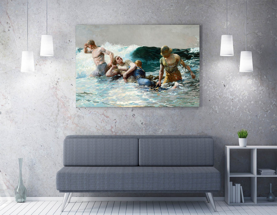 Canvas Wall Art - Winslow Homer Undertow Print | Handmade UK Premium Varnish Finish