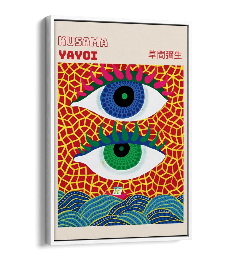 Float Effect Canvas Art - Abstract Eyes Modern Canvas Print With Premium Varnish Finish