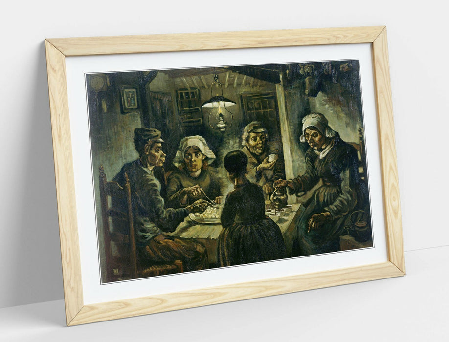 VAN GOGH POTATO EATERS -ART FRAMED POSTER PICTURE PRINT ARTWORK- BROWN BLACK