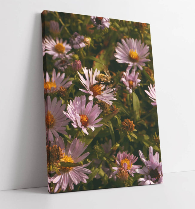 Bee Canvas Wall Art – Handmade Floral Photography Print on Archival Grade Canvas